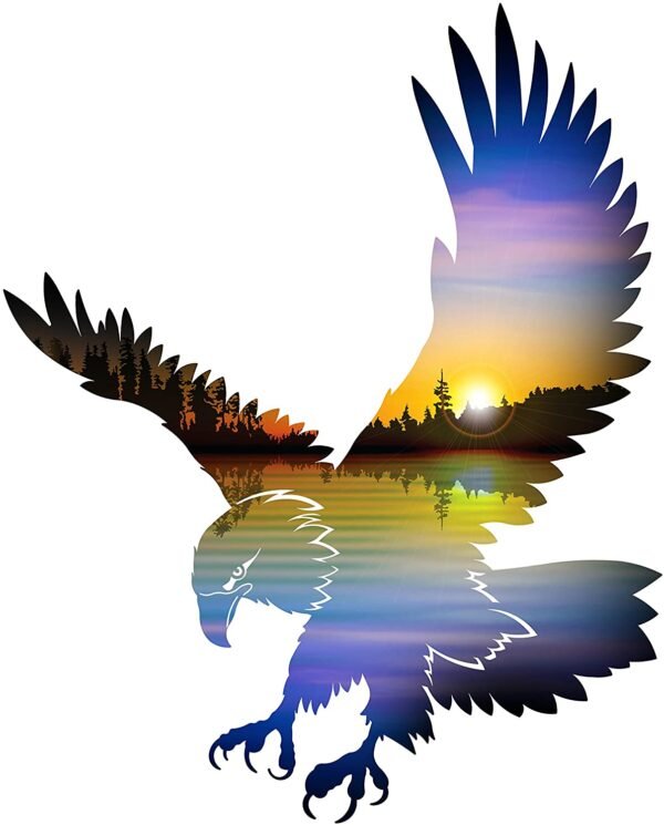 Magic  Collection~3D Metal Wall Art - Bald Eagle American Flag Wall Decor - Patriotic Country Wall Art - Handmade in the USA for Use Indoors or Outdoors