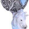 Magicun N.Giftware~Enchanted Twin Unicorn Heart Set of Two Goblets, 18.5cm, Silver