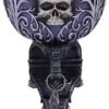 Dark Collection~B5168R0 Deaths Desire Twin Skull Heart Set of Two Goblets, Purple, 18.5cm