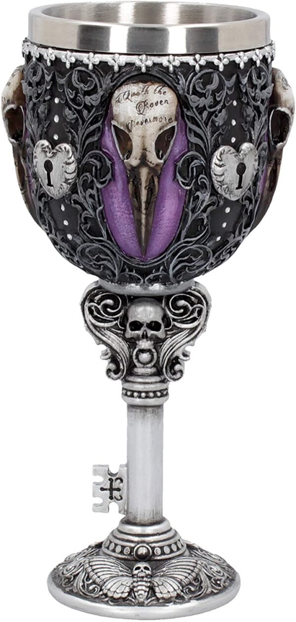 Dark Collection~B4725P9 Edgar's Raven Goblet 18cm, Resin w. Stainless Steel
