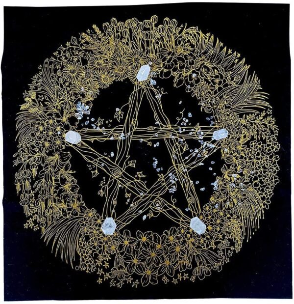 Pentagram Altar Cloth, Astrology Tarot Cards Divination Tablecloth 23.6 " x 23.6 "