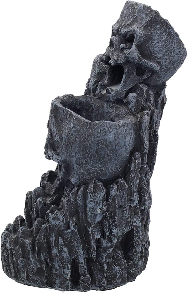 Magicun N.Giftware~Skull Backflow Tower Incense Burner 17.5cm Black, Resin