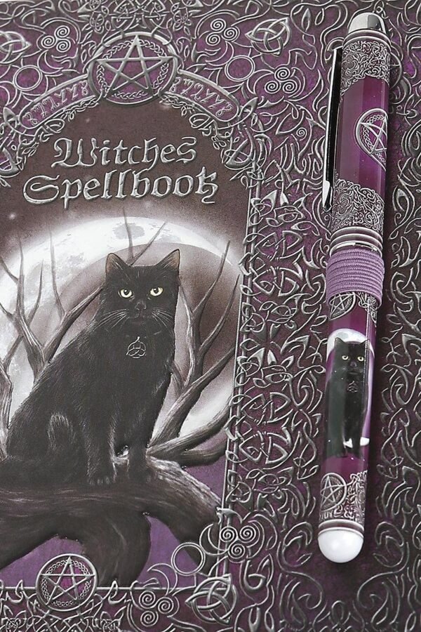 Wiccan Collection~Witches Spell Book with Pen Journal 18cm Purple