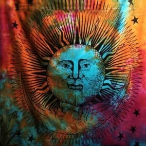 Witchcraft~Tie Dye Psychedelic Celestial Sun Moon Tapestry Bohemian Tapestry Wall Hanging  Wall Decor