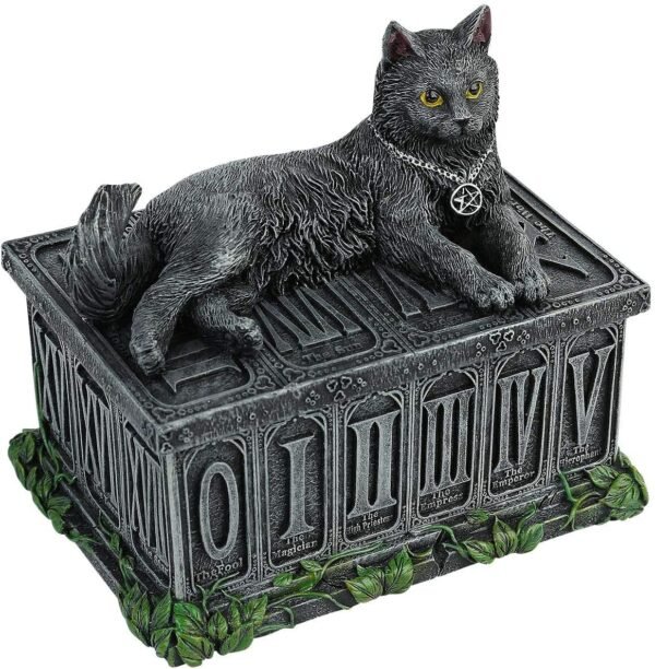 Nemesis Now Fortune's Keeper Tarot Box 17cm Black, Resin