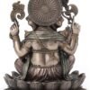 Magic  Collection~10.24 Inch 5 lbs Lord Ganesha Sitting on Lotus Hindu God Antique Bronze Finish Statue