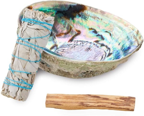 Witchcraft~Origins Smudging Kit - White Sage Smudge Stick + Palo Santo + Abalone Shell Bowl | Sustainably Sourced Healing Incense for Home Cleansing, Protection, Meditation, Positive Energy