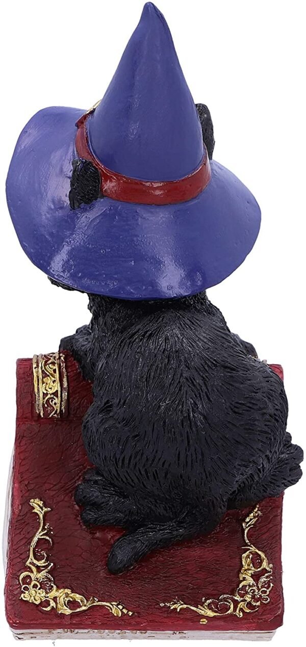 Wiccan Collection~Hocus Small Witches Familiar Black Cat and Spellbook Figurine, Red, 12.7cm