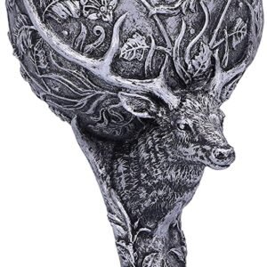 Light Collection~Monarch of The Glen Stags Head Goblet Wine Glass, Silver, 18cm