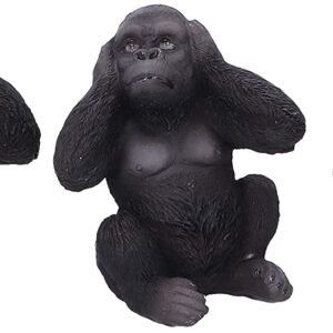 Animal Collection~ Three Wise Apes 8cm, Resin, Black