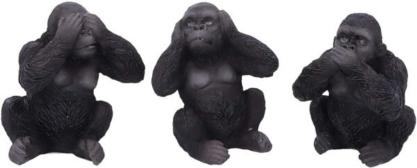 Animal Collection~ Three Wise Apes 8cm, Resin, Black