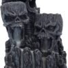 Magicun N.Giftware~Skull Backflow Tower Incense Burner 17.5cm Black, Resin