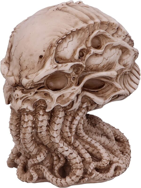Artist Collections~ James Ryman Green Cthulhu Skull Figurine Ornament, Natural, 20cm