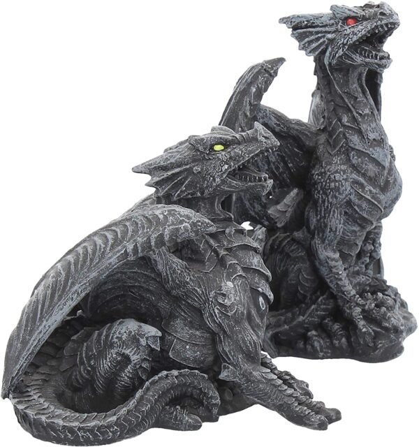 Fantasy Collection~ Dark Fury Set of 2 10cm Dragon Figurines, Black, One Size