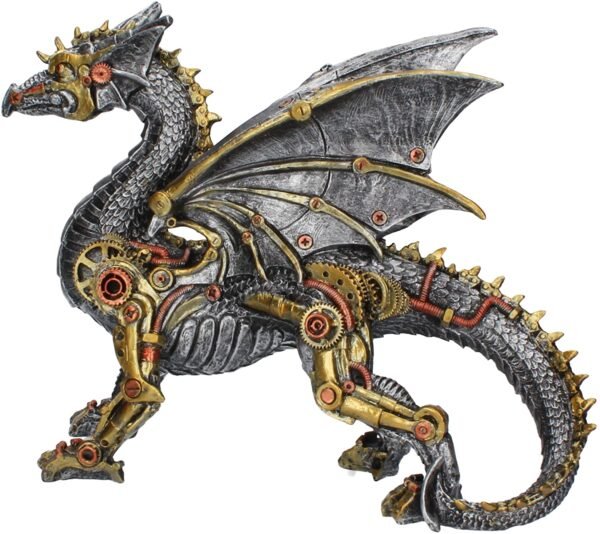 Steampunk Collection~Dracus Machina Figurine 29cm Silver