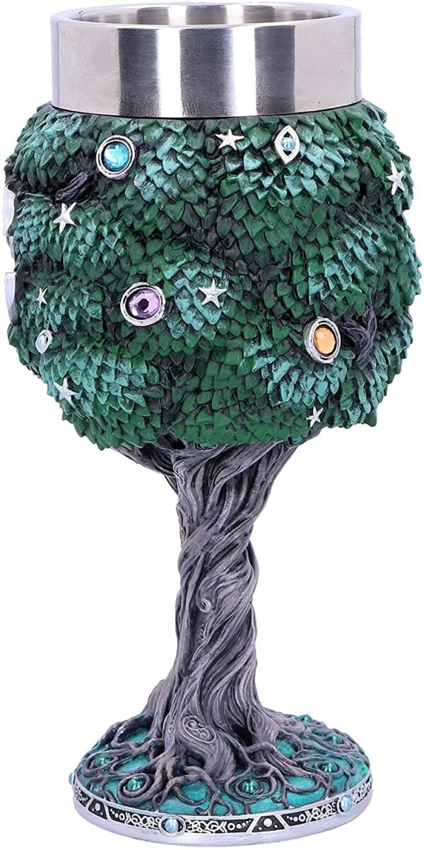 Magicun N.Giftware~, Green Exclusive Tree of Life Nature Goblet Wine Glass, 18cm