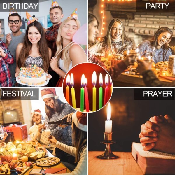 Witchcraft~Laskey 1/2 Inch Diameter x 5 Inch Tall Unscented Assorted Colors Mini Chime Spell Taper Candles, Set of 100