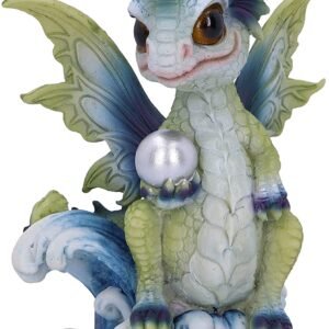 Fantasy Collection~ Water Hatchling Dragon Figurine, Green/Purple, 14cm