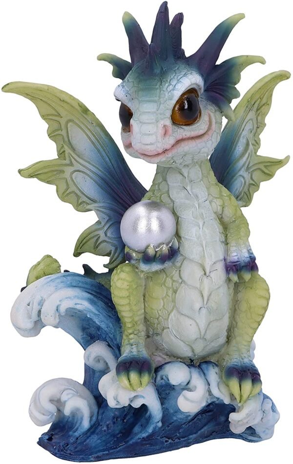 Fantasy Collection~ Water Hatchling Dragon Figurine, Green/Purple, 14cm