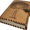 Witchcraft~Leather Celtic Tree of Life Book of Shadows Blank Spell Book Wicca