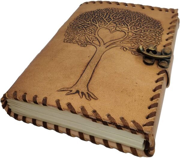 Witchcraft~Leather Celtic Tree of Life Book of Shadows Blank Spell Book Wicca