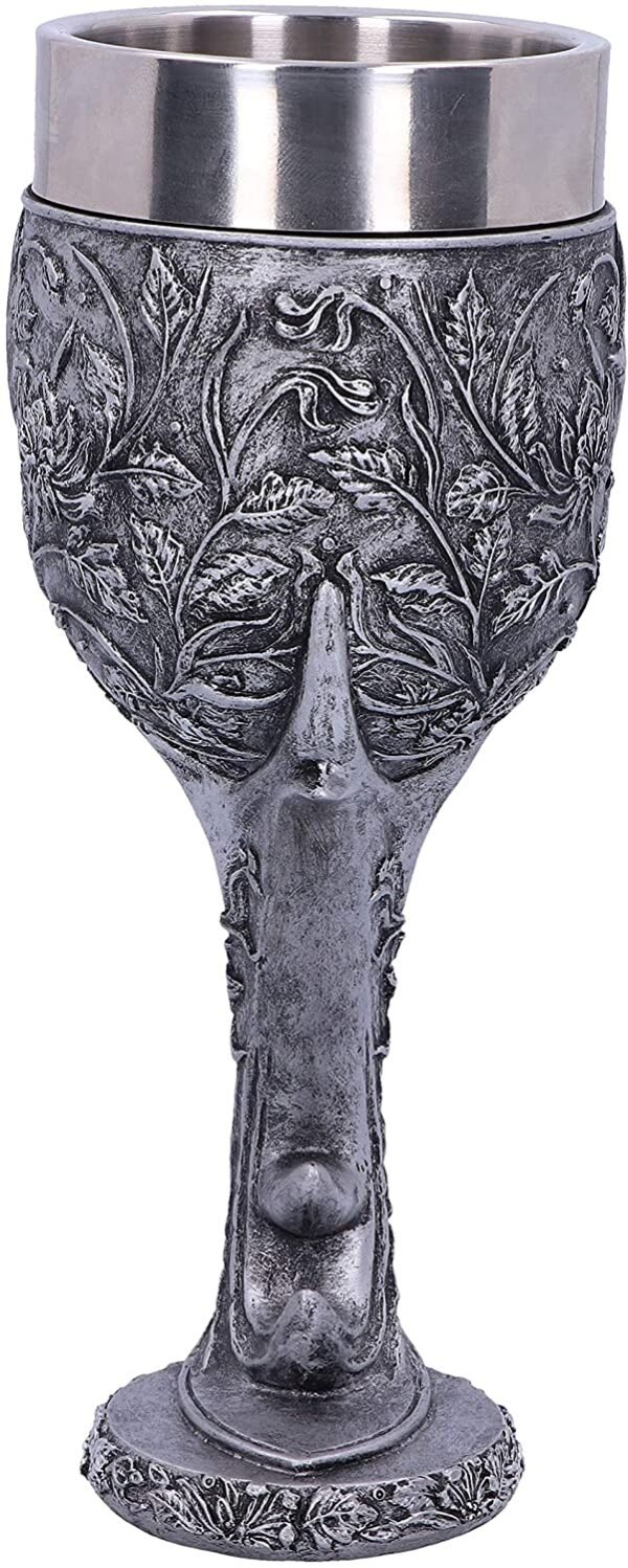 Magicun N.Giftware~Monarch of The Glen Stags Head Goblet Wine Glass, 18cm, Silver