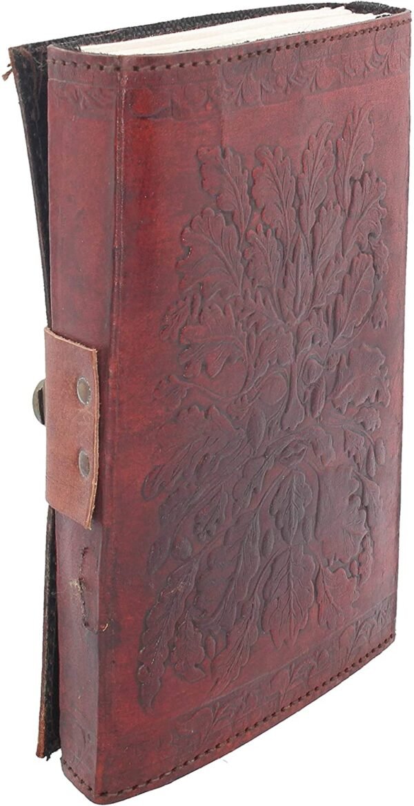 Light Collection~Greenman Leather Embossed Journal & Lock 15 x 20cm, Brown