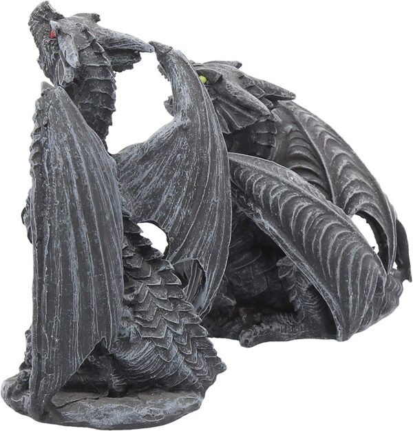 Fantasy Collection~ Dark Fury Set of 2 10cm Dragon Figurines, Black, One Size