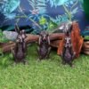 Animal Collection~ See No, Hear No, Speak No Evil Bronze Hare Figurines, Polyresin, One Size