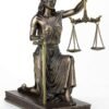 Magic  Collection~10 Inch Lady Justice Kneeling Holding Scale and Sword Solid Metal Letter Opener Antique Bronze Finish Roman Greek Lawyer Statue