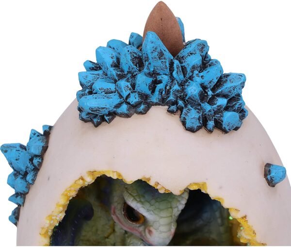 Fantasy Collection~ Hatchling Glory Dragon Backflow Incense Cone Burner, Green/Purple, 17cm