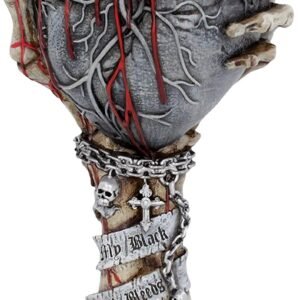 Dark Collection~B4726P9 Black Heart Bleeds Goblet 18cm, Resin w. Stainless Steel