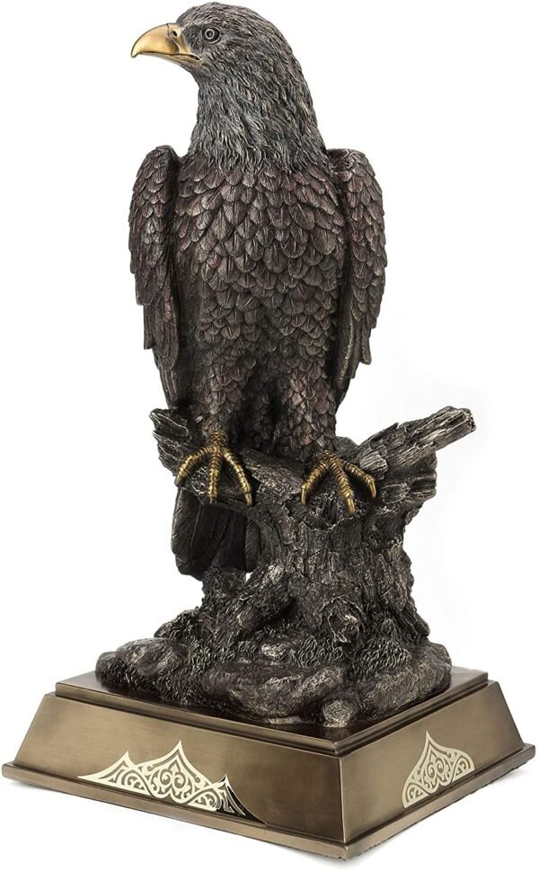 Magic  Collection~17 Inch Bald Eagle Perching On Tree Branch Antique Bronze Finish Platformed Large Animal Statue