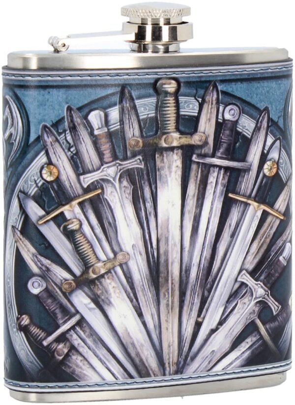 Magicun N.Giftware~B4096M8 Sword Hip Flask 13cm Blue, PU/Stainless Steel