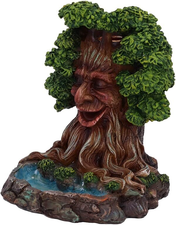 Light Collection~Elder Ember Tree Spirit Green Man Backflow Incense Burner, 8cm