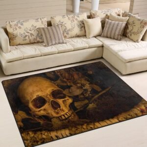 81p7YZPYKWL._AC_SL1200 Vintage Horrible Skull Area Rug Rugs for Living Room Bedroom 5'3"x4'