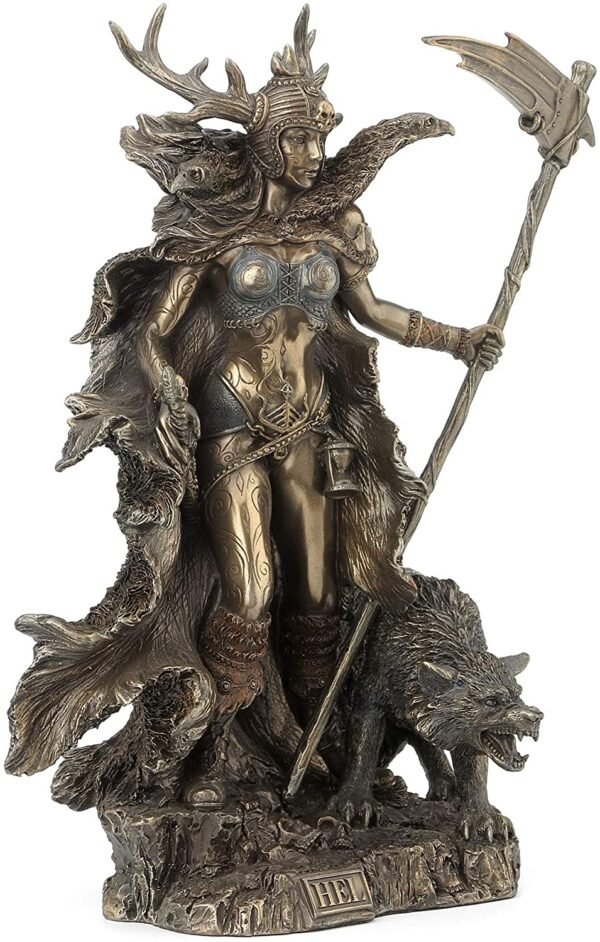 Magicun  Collection~10.4 Inch Hel Norse Goddess of Underworld Antique Bronze Sculpture