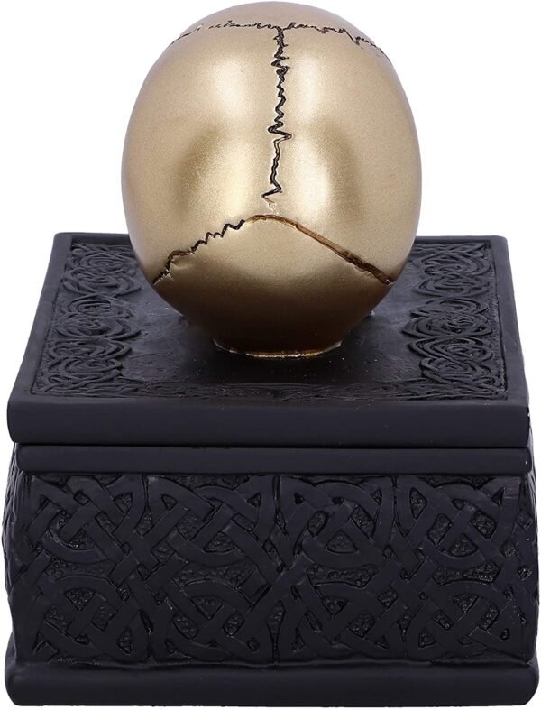 Magicun N.Giftware~Celtic Opulence Golden Skull Black Trinket Box, 11.8cm