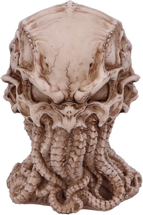 Artist Collections~ James Ryman Green Cthulhu Skull Figurine Ornament, Natural, 20cm