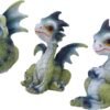 Fantasy Collection~ Triple Trouble Small Set of Three Dragon Infant Ornaments, Green, 15.5cm