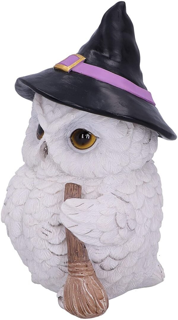 Wiccan Collection~Snowy Magic Witch Owl Familiar Figurine, White, 18cm