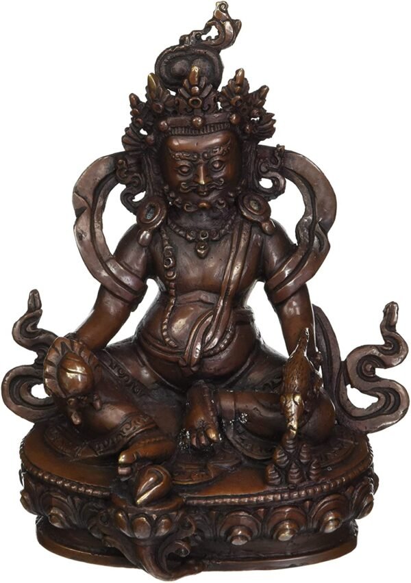 Magic  Collection~Authentic 6" Kubera Statue Also Known as Jambhala Chief of Demons of The Lower World. Hand Made in Nepal - Tibetan Buddha Statue - Peace Harmony Buddhism Statue - Antique Style