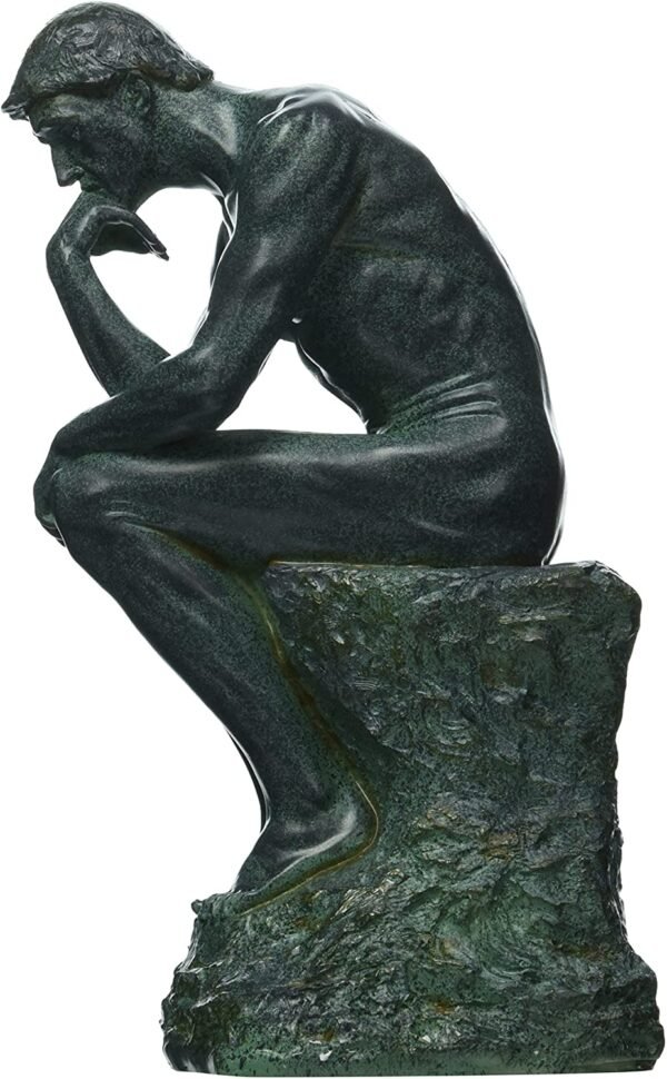 Magic  Collection~Design Toscano QL0197710 Rodin's Thinker Man Statue, Medium, 10 Inch, Polyresin, Bronze Verdigris Finish