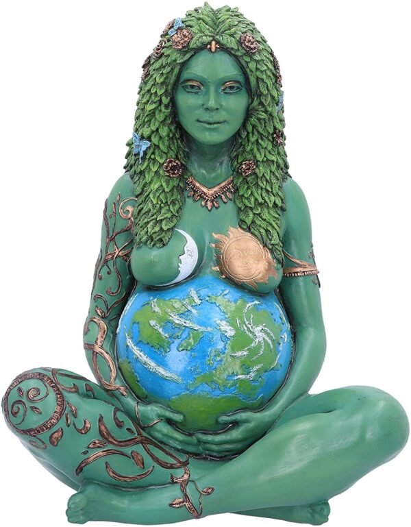 Light Collection~Large Ethereal Mother Earth Gaia Art Statue Painted Figurine, Green, 30cm