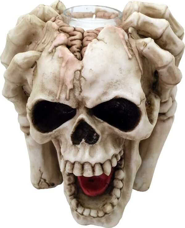 Magicun N.Giftware~Splitting Headache Tealight Holder 16.5cm Ivory