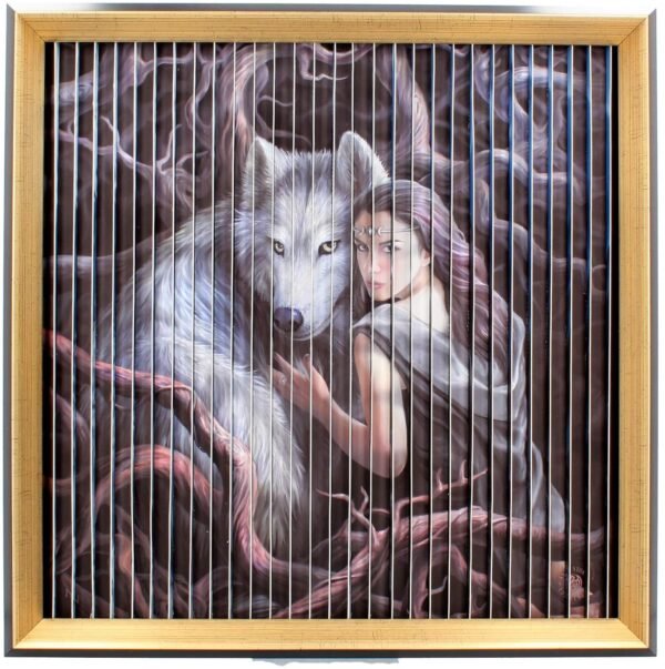 Artist Collections~ Anne Stokes Wolves Kinetic Picture 43cm, PVC Board, PS Frame, Paper, Black