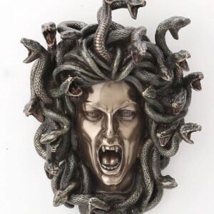 Magic  Collection~7 1/4 Inch Greek Head Of Medusa Wall Plaque Cold Cast Resin Antique Bronze Finish Wall Sculpture Home Decor