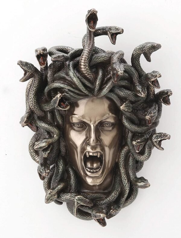 Magic  Collection~7 1/4 Inch Greek Head Of Medusa Wall Plaque Cold Cast Resin Antique Bronze Finish Wall Sculpture Home Decor