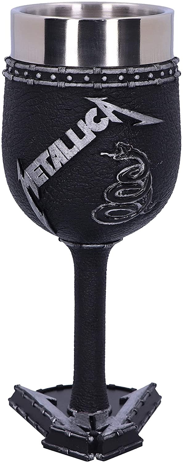 Band Merchandise~ B5222R0 Officially Licensed Metallica Black Album Goblet Wine Glass , 18cm