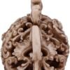 Dark Collection~Rococo Design Carved Skull Figurine Ornament, Natural, 16.5cm